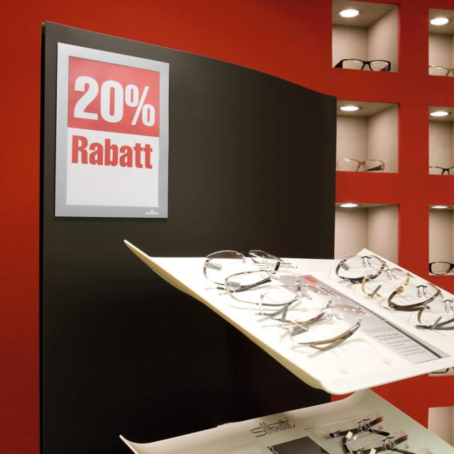 Display magnetic Durable Duraframe, A5, argintiu, 2 bucati/set