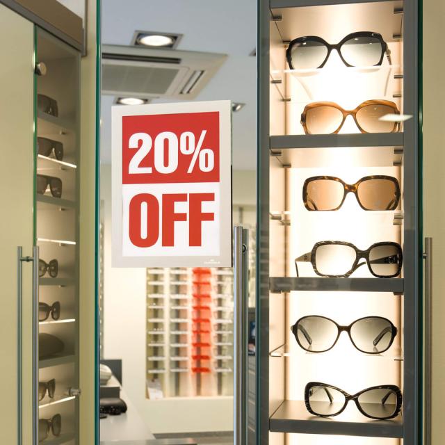 Display magnetic Durable Duraframe, A5, argintiu, 2 bucati/set