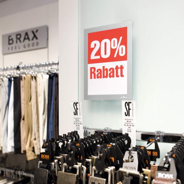 Display magnetic Durable Duraframe, A5, argintiu, 2 bucati/set