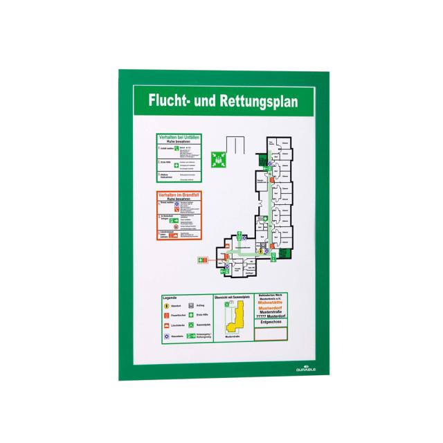Display magnetic Durable Duraframe, A4, verde, 2 bucati/set