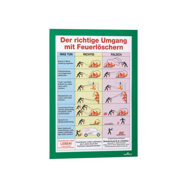 Display magnetic Durable Duraframe, A4, verde, 2 bucati/set