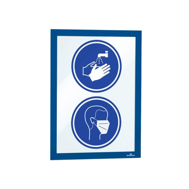 Display magnetic Durable Duraframe, A4, albastru, 2 bucati/set