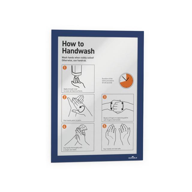 Display magnetic Durable Duraframe, A4, albastru, 2 bucati/set