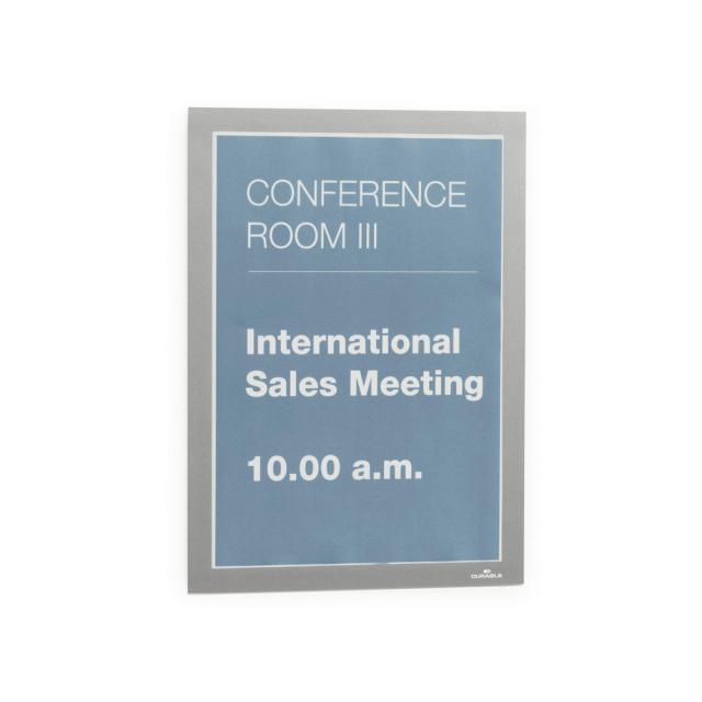 Display magnetic Durable Duraframe, A4, argintiu, 2 bucati/set