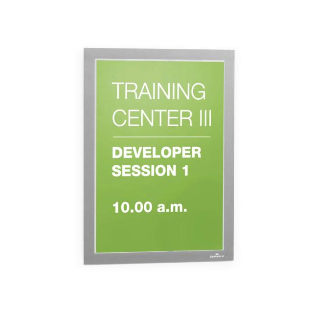 Display magnetic Durable Duraframe, A4, argintiu, 2 bucati/set