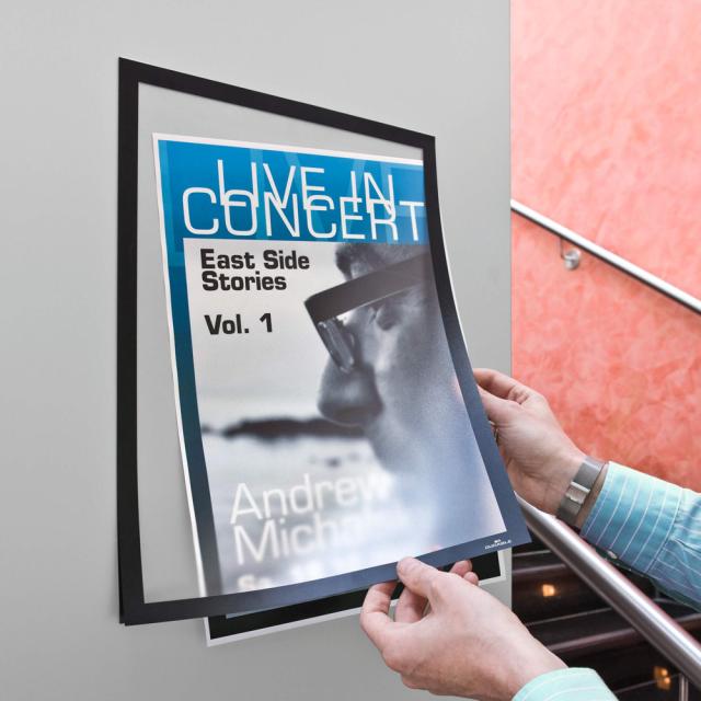 Display magnetic Durable Duraframe, A3, negru, 2 bucati/set