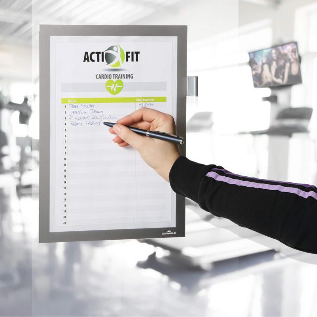 Duraframe magnetic Note, format A4, culoare gri, 1 bucata/set