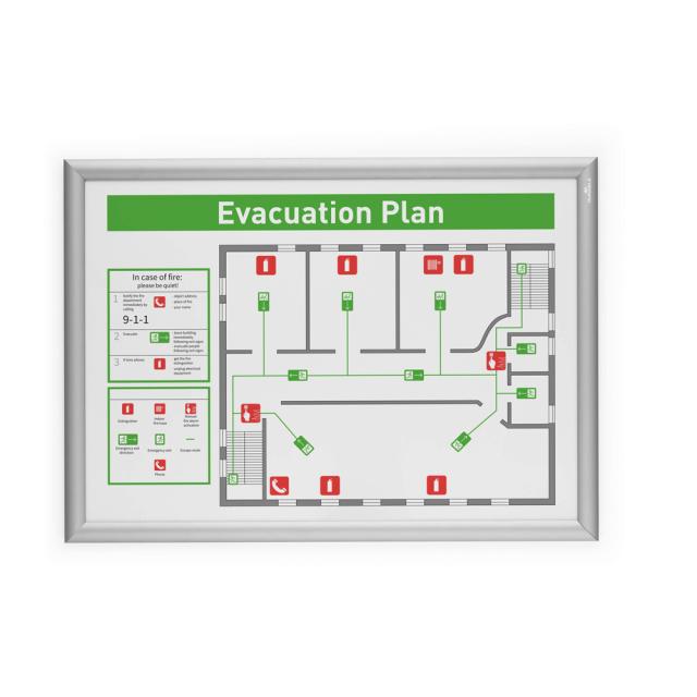 Rama prezentare click Durable, A2, argintiu