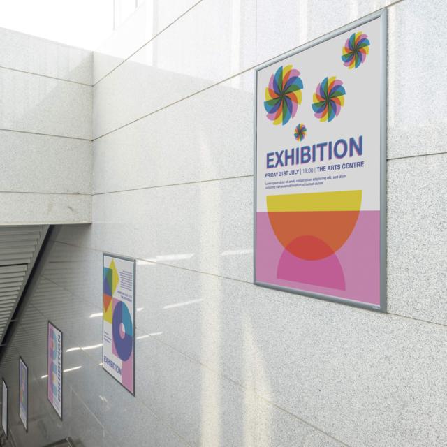 Rama prezentare click Durable, A2, argintiu