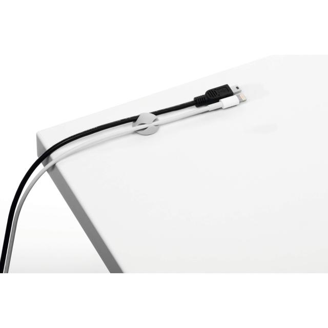 Clips autoadeziv Durable pentru cabluri, 7 bucati/set, cate 2 buc, pentru 1 2 3 cabluri si 1 pentru 4 cabluri ideal pt cabluri cu diametru de pana la 5 mm gri