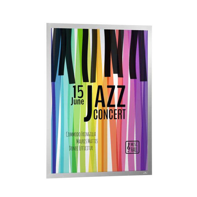 Display autoadeziv, magnetic Durable Duraframe Poster, 50 x 70 cm, argintiu