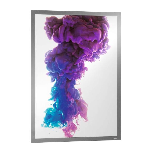 Display autoadeziv, magnetic Durable Duraframe Poster, A1, argintiu