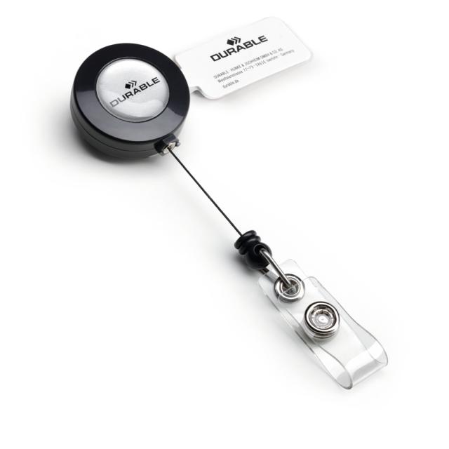 Snur retractabil pentru ecuson Durable, 10 bucati/cutie