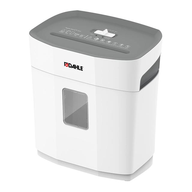 Distrugator de documente Dahle PaperSAFE PS 100, fara ulei, securitate P-4, maxim 5 coli, 12 l