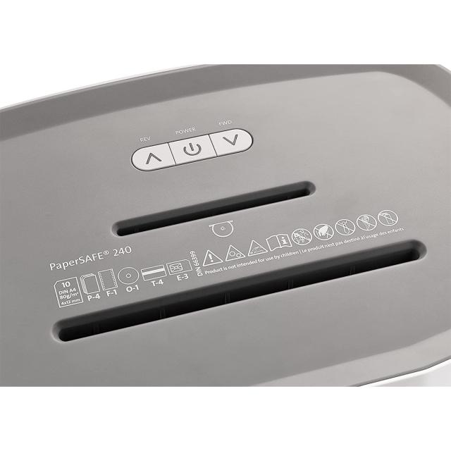 Distrugator de documente Dahle PaperSAFE PS 240, fara ulei, securitate P-4, maxim 10 coli, 25 l