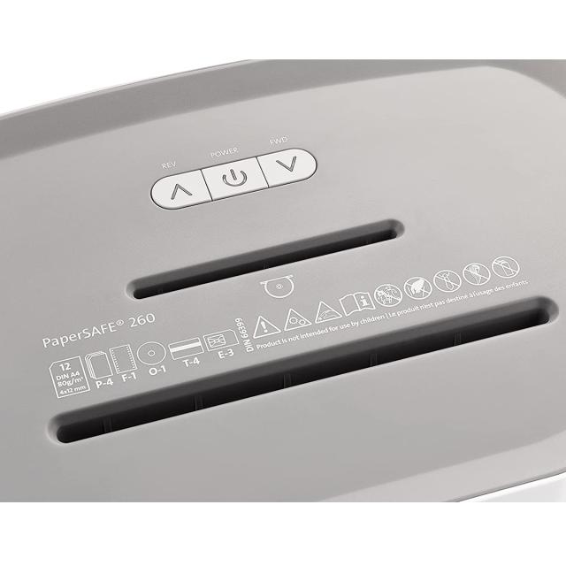 Distrugator de hartie Dahle PaperSAFE PS 260, fara ulei, securitate P-4, maxim 12 coli, 25 l