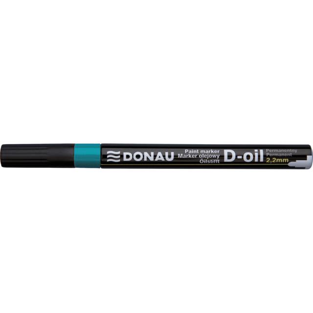 Marker permanent Donau cu vopsea, corp metalic, varf 2.2mm, verde blis