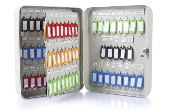 Dulap chei DONAU, pentru 93 de chei, 300 ? 240 ? 80 mm, gri