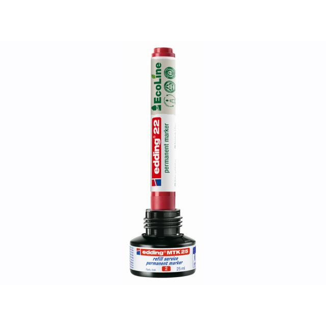Marker permanent Edding 22 Ecoline, corp plastic, varf tesit 1-5 mm, rosu