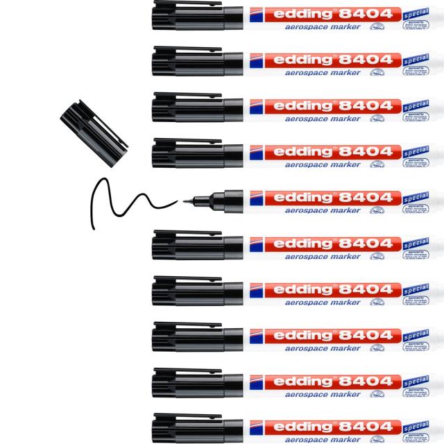 Marker Edding 8404 Aersopace, permanent, corp plastic, varf rotund, 0.75 mm, negru
