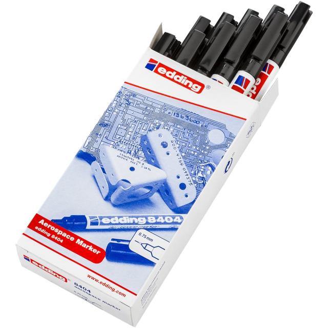 Marker Edding 8404 Aersopace, permanent, corp plastic, varf rotund, 0.75 mm, negru