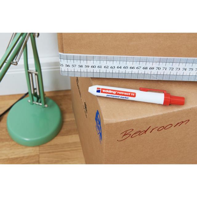 Marker permanent edding retract 11, corp din plastic, varf rotund, 1.5-3 mm, rosu