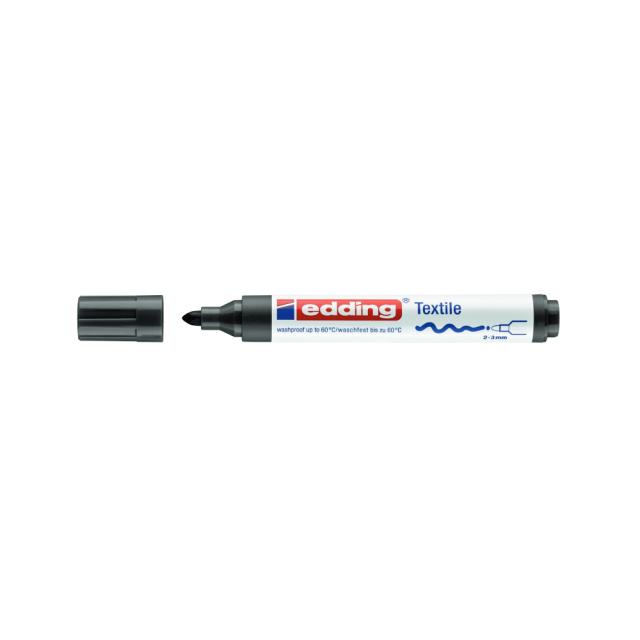 Marker Edding 4500 pentru textile, permanent, varf rotund 2-3 mm, negru