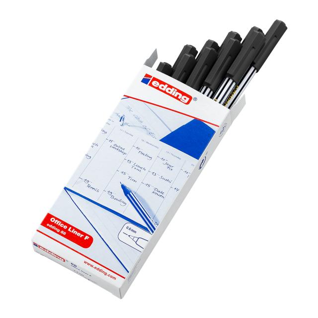 Liner Edding 88, corp plastic, varf 0.6 mm, negru