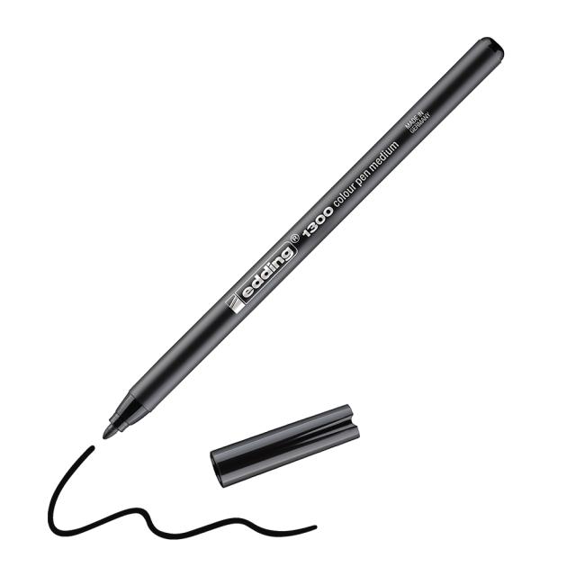 Marker Edding 1300, tip carioca, varf 2 mm, negru