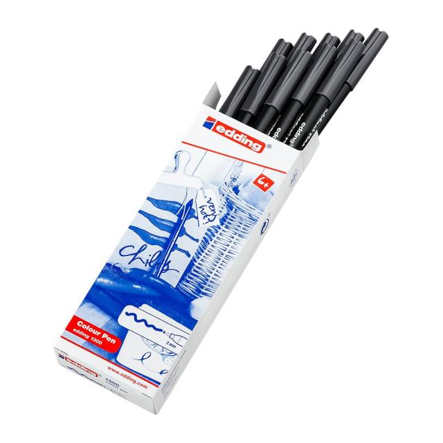 Marker Edding 1300, tip carioca, varf 2 mm, negru