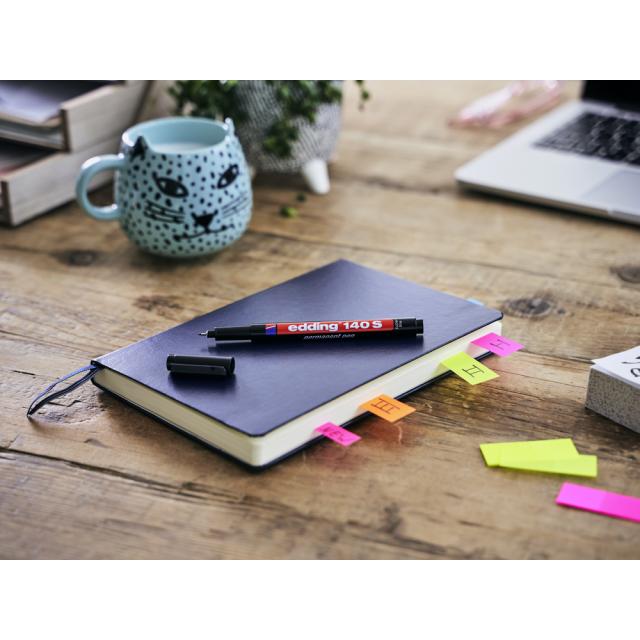 Marker permanent Edding OHP 140S, corp plastic, varf rotund, 0.3 mm, negru