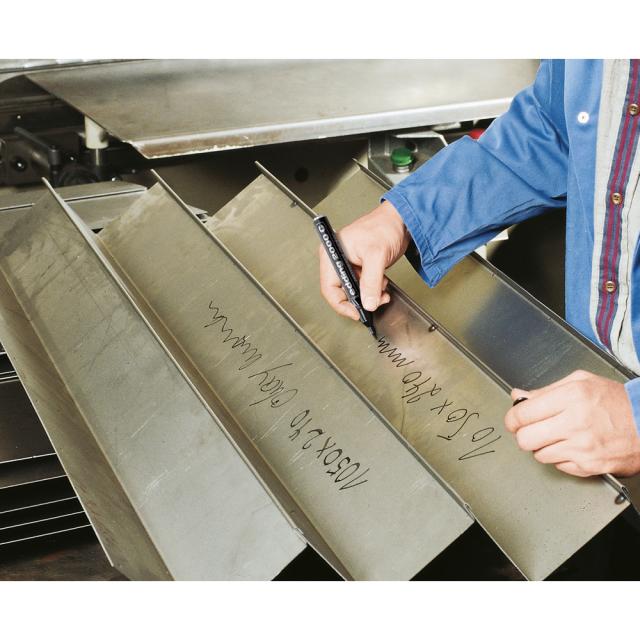 Marker permanent Edding 2000C, corp metalic, varf rotund, 1.5-3 mm, albastru