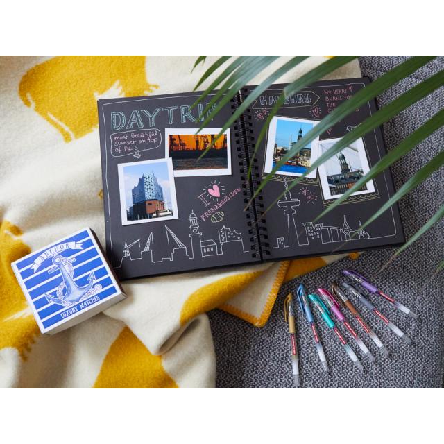 Roller cu gel Edding 2185, varf 0.7 mm, albastru metalic, scriere fina