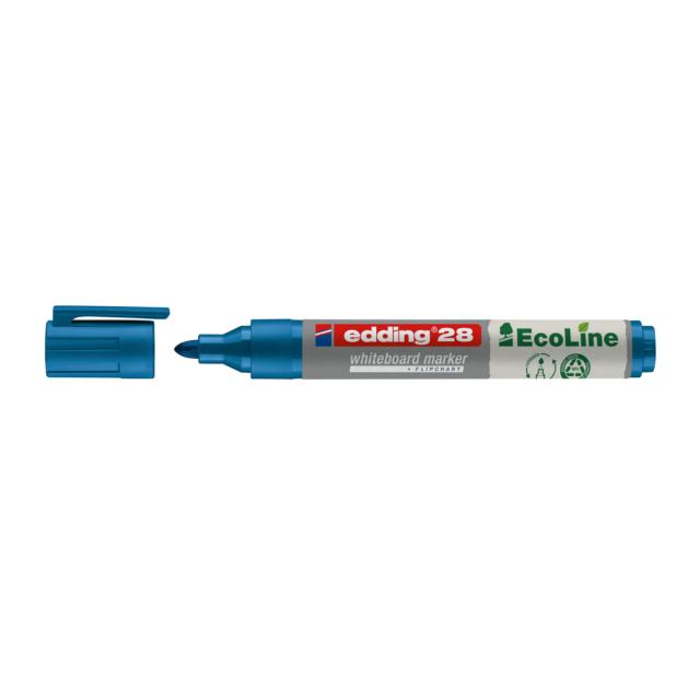 Marker pentru tabla Edding 28, ecologic, varf rotund, 1.5-3 mm, albastru