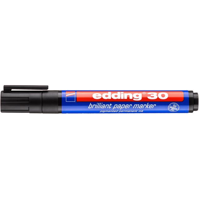 Marker permanent edding 30, corp plastic, varf rotund, 1.5-3 mm, negru