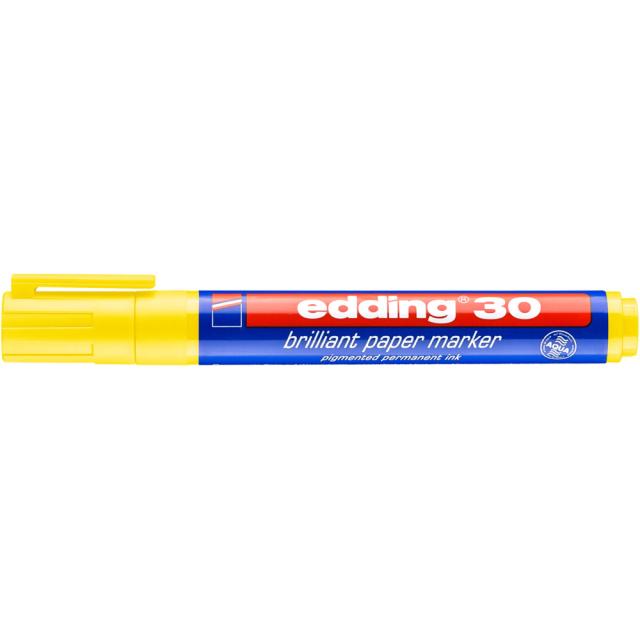 Marker permanent edding 30, corp plastic, varf rotund, 1.5-3 mm, galben