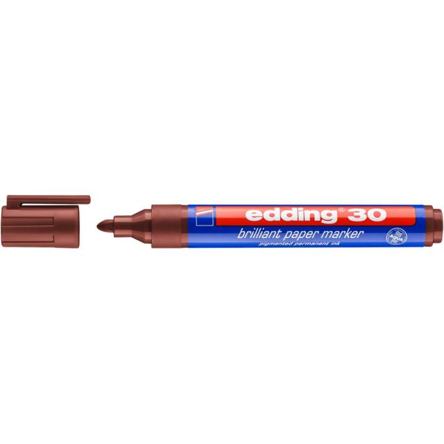 Marker permanent edding 30, corp plastic, varf rotund, 1.5-3 mm, maro
