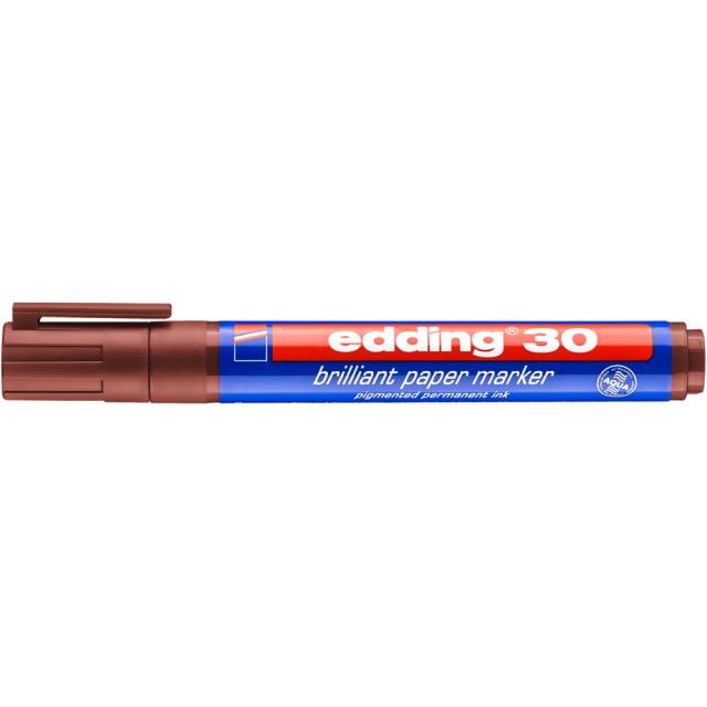Marker permanent edding 30, corp plastic, varf rotund, 1.5-3 mm, maro