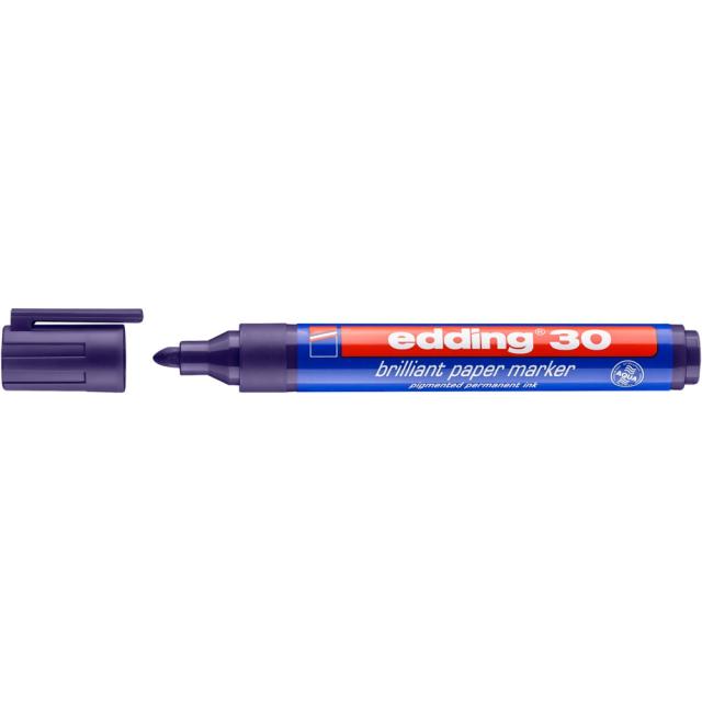 Marker permanent edding 30, corp plastic, varf rotund, 1.5-3 mm, violet