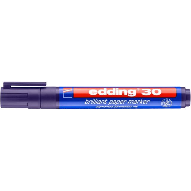 Marker permanent edding 30, corp plastic, varf rotund, 1.5-3 mm, violet