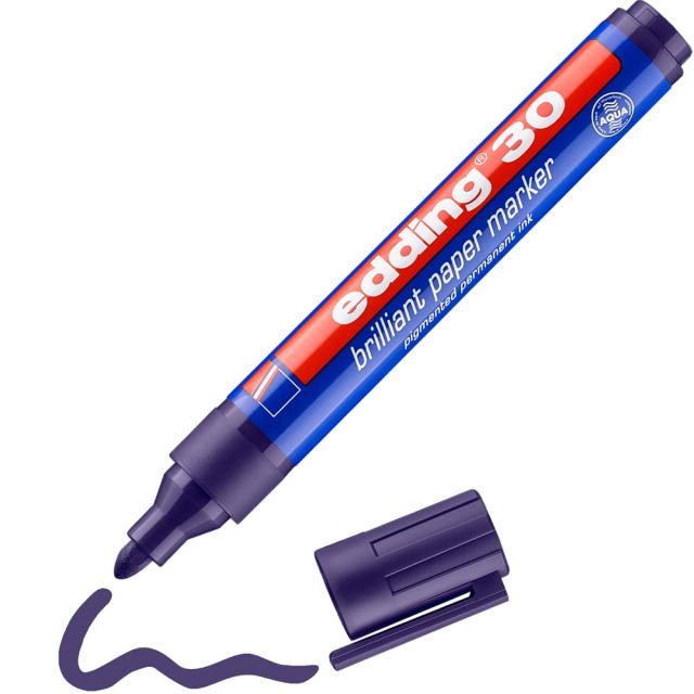 Marker permanent edding 30, corp plastic, varf rotund, 1.5-3 mm, violet