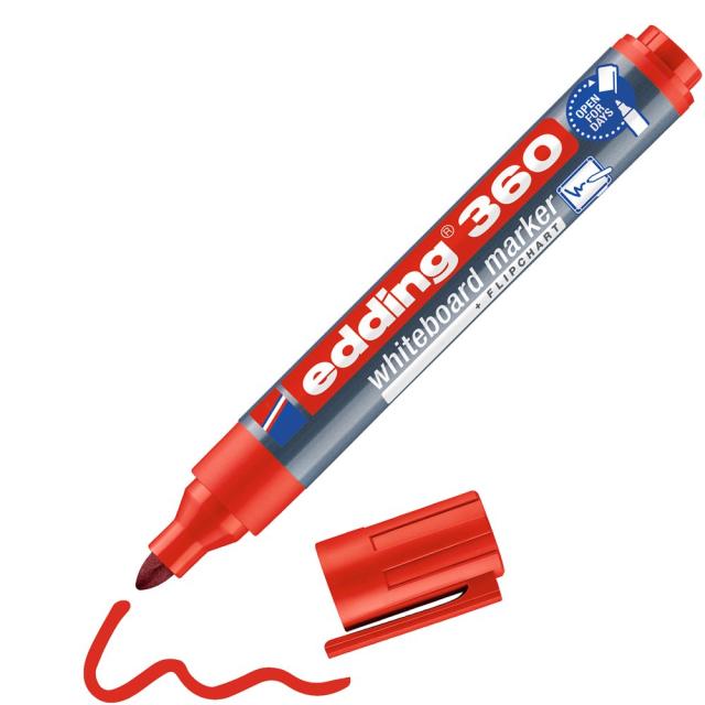 Marker Edding 360 pentru tabla, varf 1.5-3 mm, rosu