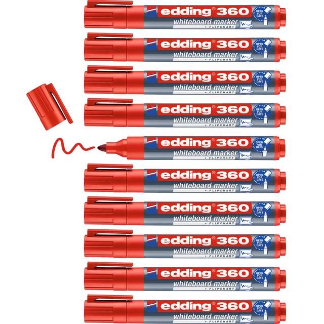 Marker Edding 360 pentru tabla, varf 1.5-3 mm, rosu