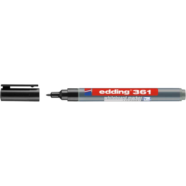 Marker Edding 361 pentru tabla, corp plastic, varf 1 mm, negru