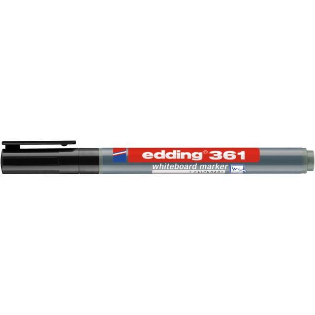 Marker Edding 361 pentru tabla, corp plastic, varf 1 mm, negru