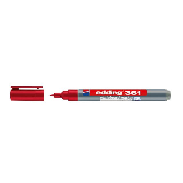 Marker Edding 361 pentru tabla, corp plastic, varf 1mm, rosu