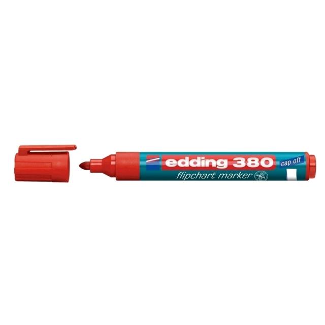 Marker Edding 380 pentru flipchart, varf rotund, 1.5-3 mm, rosu