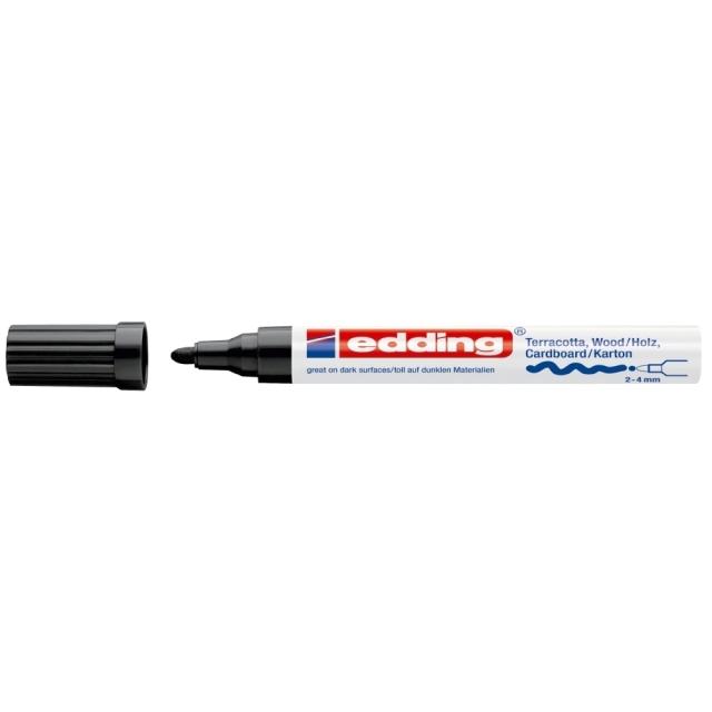 Marker permanent Edding Deco 4000, varf rotund,  2-4 mm, negru