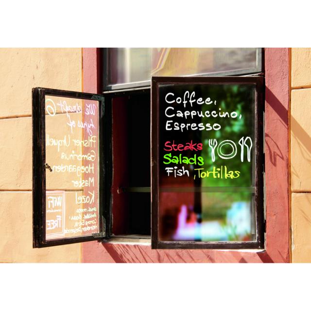 Marker pentru sticla Edding 4090, creta lichida pe baza de apa, varf retezat, 4-15 mm, albastru