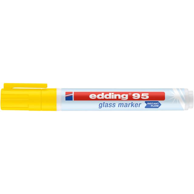 Marker pentru sticla edding 95, corp plastic, varf rotund, 1.5-3 mm, galben